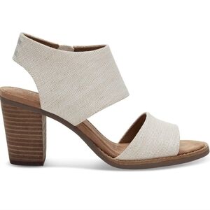 Elegant Cream Block Heel Sandals